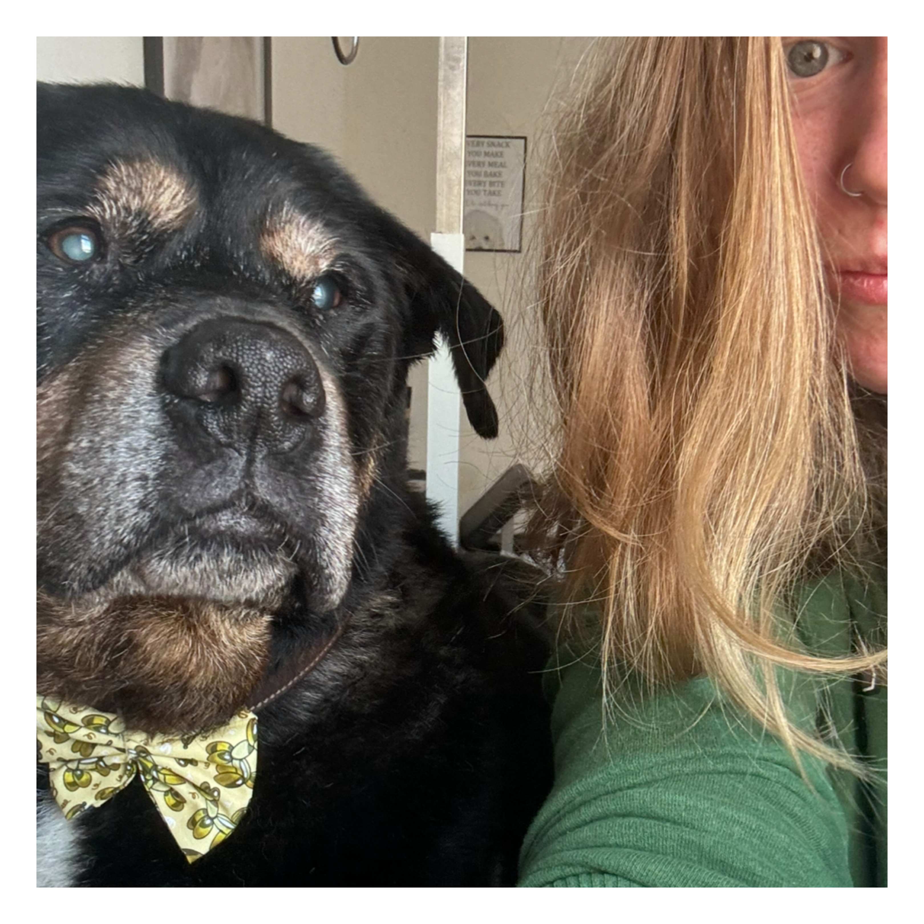 Olivia with a dog at Paws to Perfection
